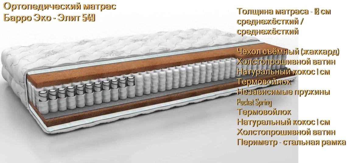 Матрас Барро Эко Элит 549 купить в Минске недорого