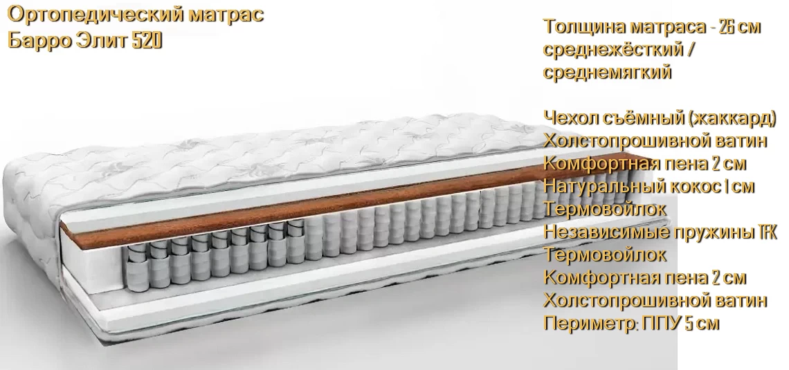 Матрас Барро Элит 520 купить в Минске недорого