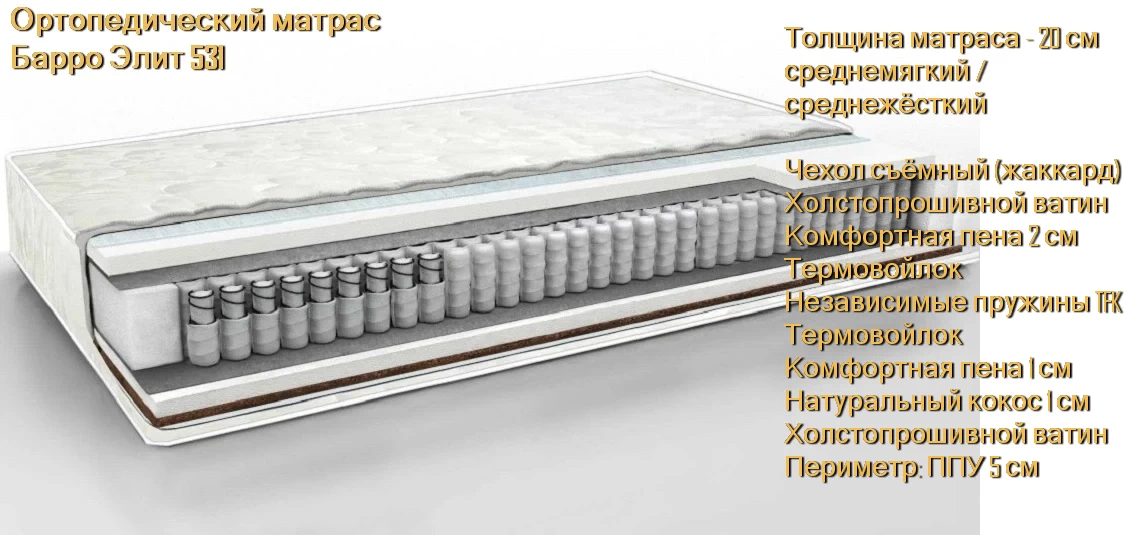 Матрас Барро Элит 531 купить в Минске недорого