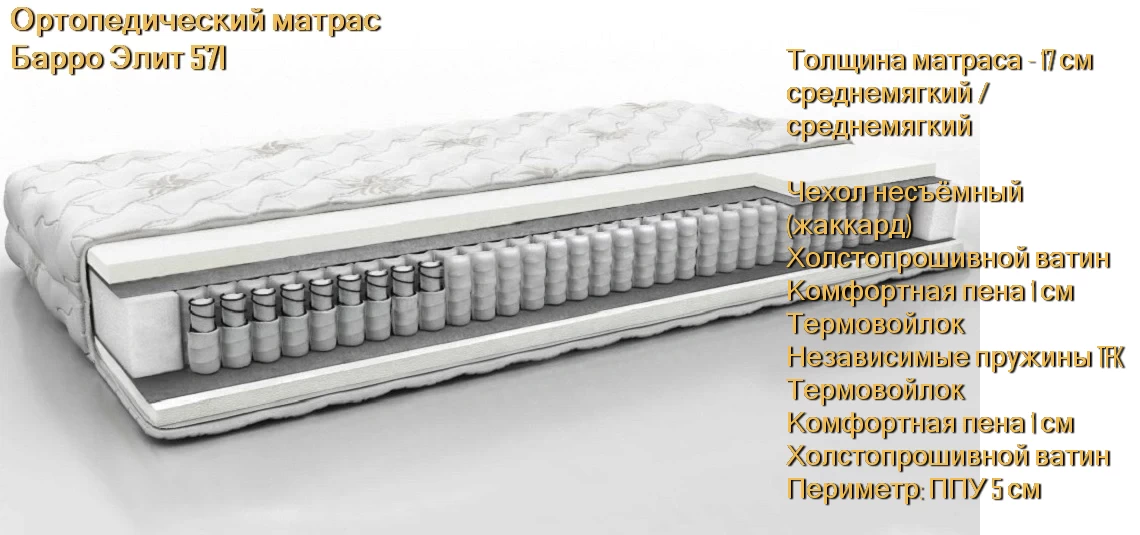 Матрас Барро Элит 571 купить в Минске недорого