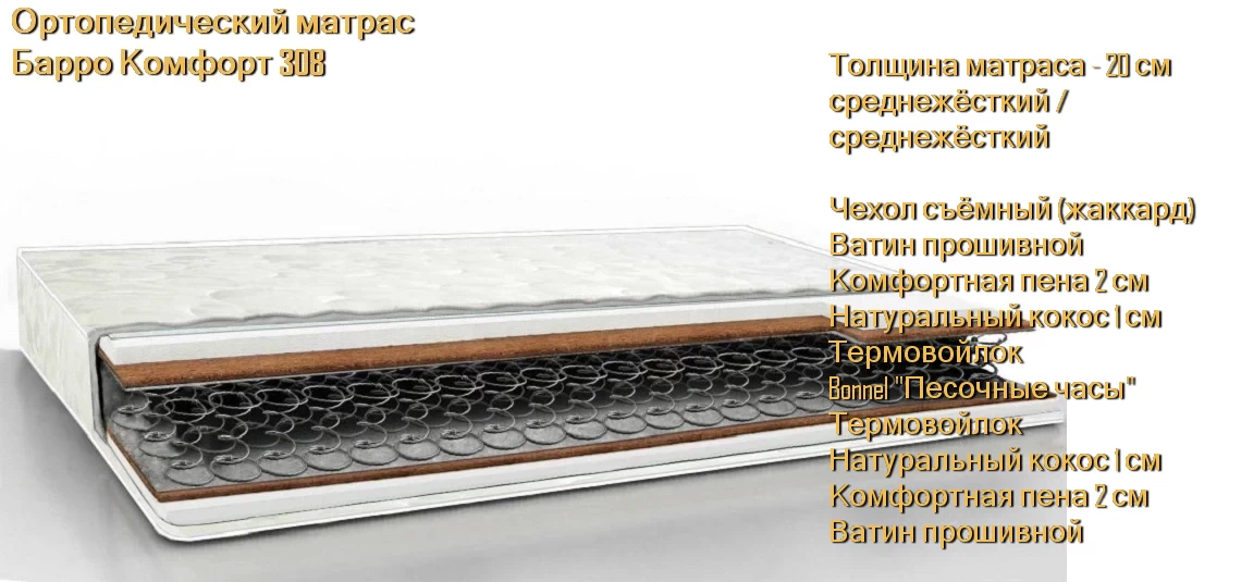 Матрас Барро Комфорт 308 купить в Минске недорого