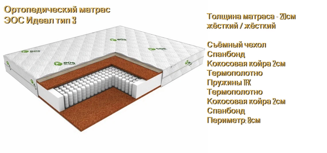 Матрас ЭОС Идеал 3 купить в Минске недорого