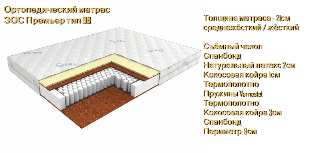 Матрас ЭОС Премьер 9Б купить в Минске недорого