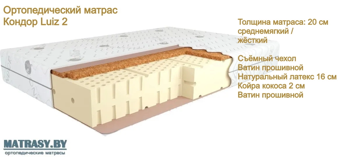 Беспружинный матрас Кондор Luiz 2 купить в Минске недорого
