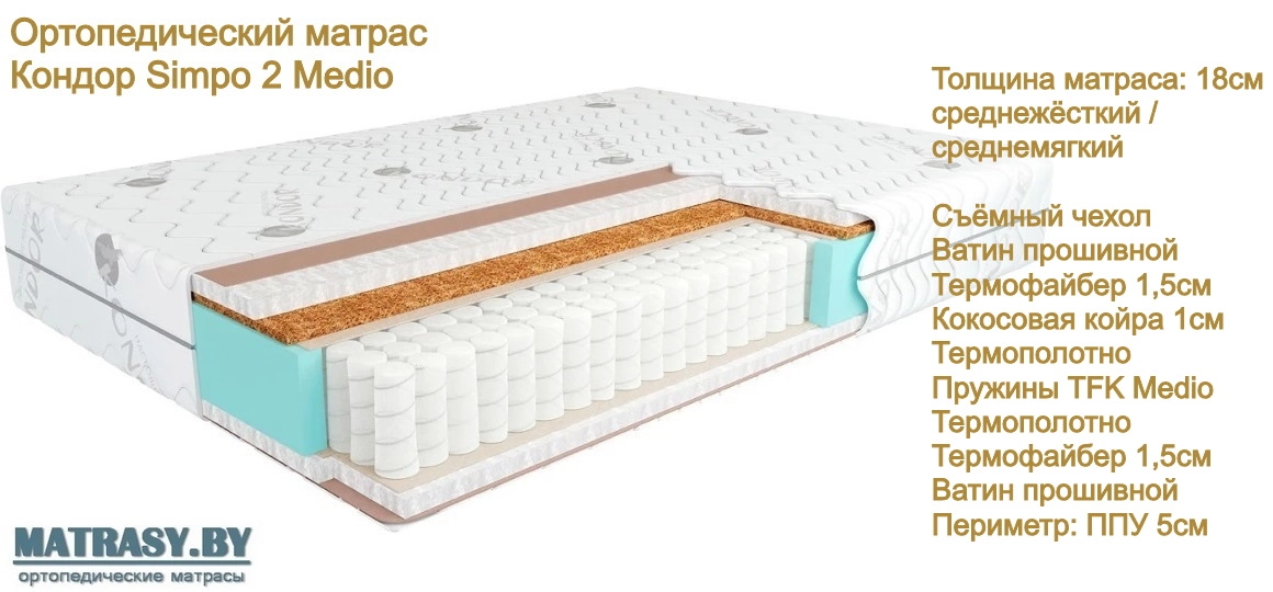 Матрас Кондор Simpo 2 Medio купить в Минске недорого